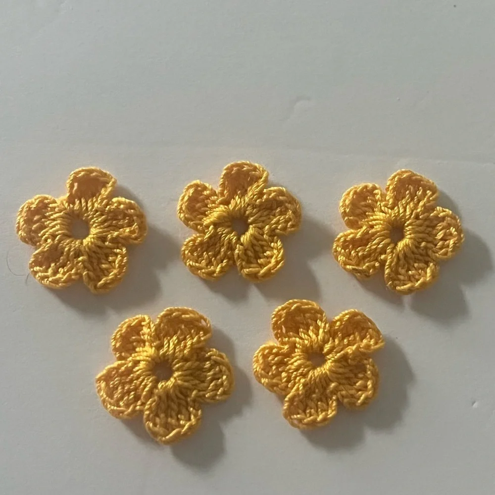 Orange  Crochet Flower Earrings 5 pcs set
